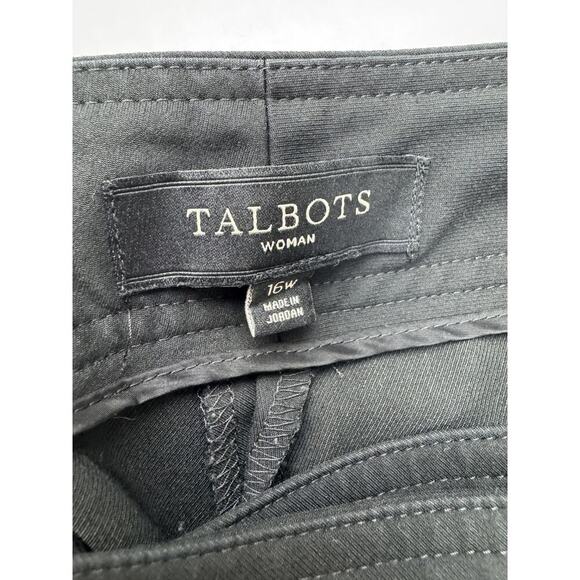 Talbots Heritage Dress Pants Black Wide Leg Career Preppy Office Plus Size 16W - Picture 8 of 10